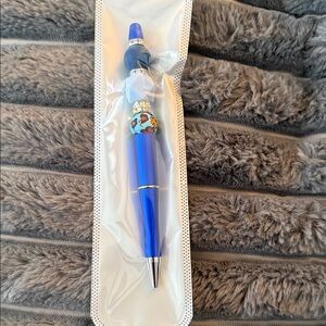 Blue Beaded Party Favor Pen